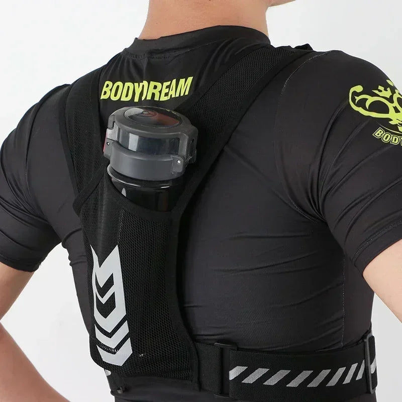 Reflective Running Backpack Universal Lightweight Sport Running Vest Mobile Phone Cards Bag for Jogging Fitness Male Female Vest