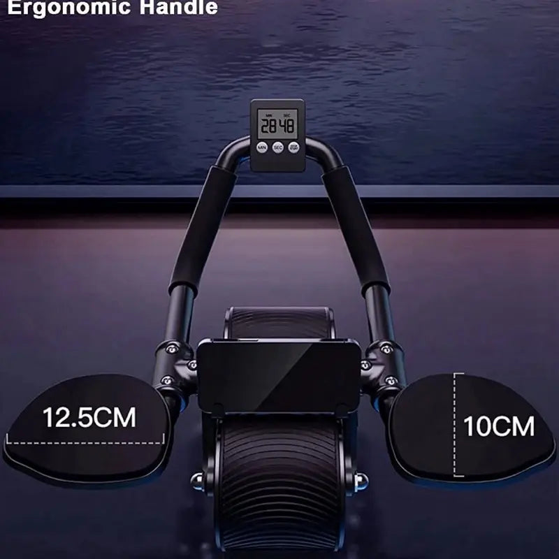 Ab Roller Wheel with Timer Automatic Rebound Elbow Support Core Exercise Equipment for Core Strengthening and Posture Improvement