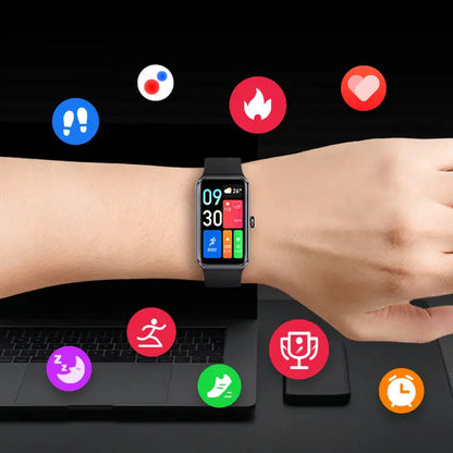 Fitness Smartwatch - Wearable Smart Device with Square Plastic Design, App Sync Function, Workout Tracking, and Long-Lasting Batteries, Devices