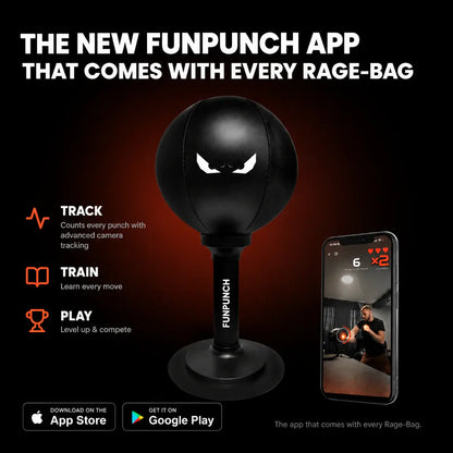 FUNPUNCH Pedestal Punching Bag with Stand - Polyurethane Boxing Equipment for Boxing Enthusiasts, Martial Arts Training, Stress Relief Tool (Includes Pump), Standing Punching Bag, Punch Workout Gear
