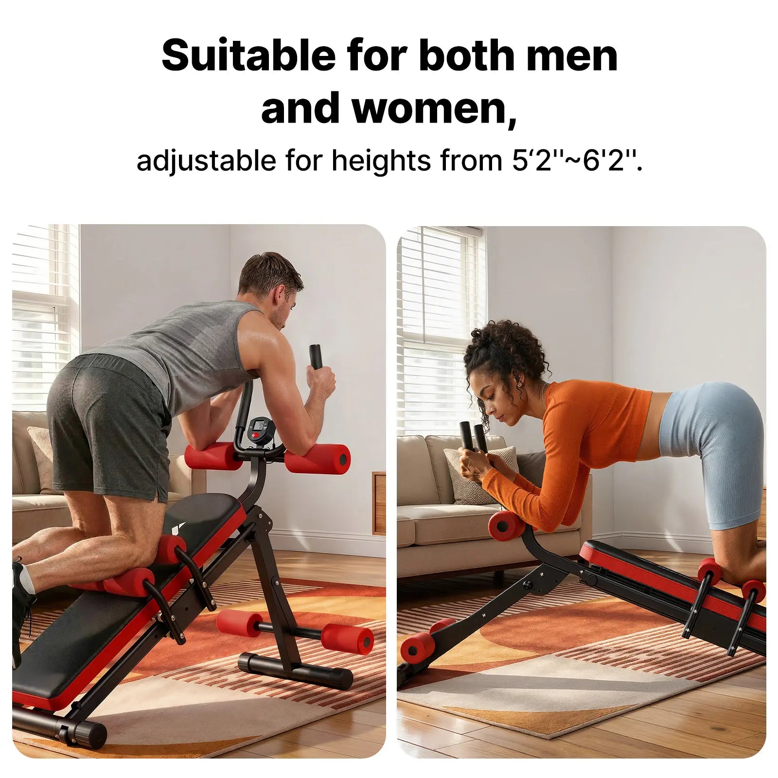 Merach 4-In-1 Fitness Sit up Bench Multifunctional Ab Machine for Core Strength Training, 400Lbs Weight Capacity, Foldable for Easy Storage, Ideal for Home Gym Beginners & Daily Fitness Enthusiasts Backtoschool