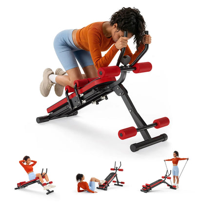 Merach 4-In-1 Fitness Sit up Bench Multifunctional Ab Machine for Core Strength Training, 400Lbs Weight Capacity, Foldable for Easy Storage, Ideal for Home Gym Beginners & Daily Fitness Enthusiasts Backtoschool