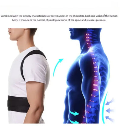 Back Brace Posture Corrector for Women & Men, Adjustable Back Lumbar Support Belt Shoulder Posture Support for Improve Scoliosis