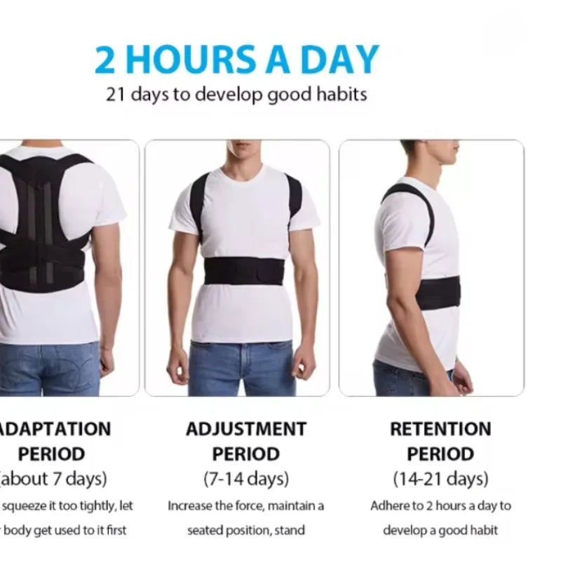 Back Brace Posture Corrector for Women & Men, Adjustable Back Lumbar Support Belt Shoulder Posture Support for Improve Scoliosis