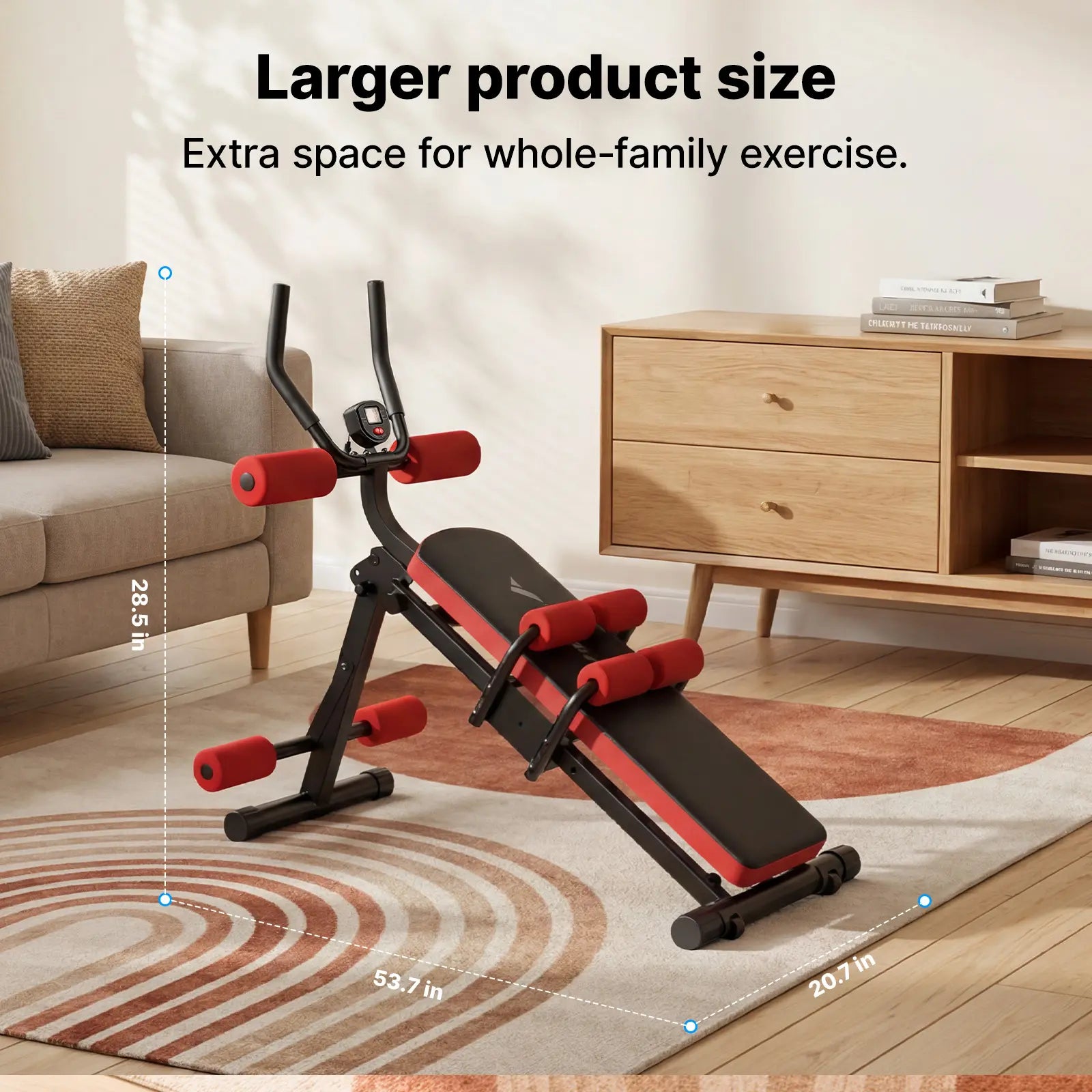 Merach 4-In-1 Fitness Sit up Bench Multifunctional Ab Machine for Core Strength Training, 400Lbs Weight Capacity, Foldable for Easy Storage, Ideal for Home Gym Beginners & Daily Fitness Enthusiasts Backtoschool