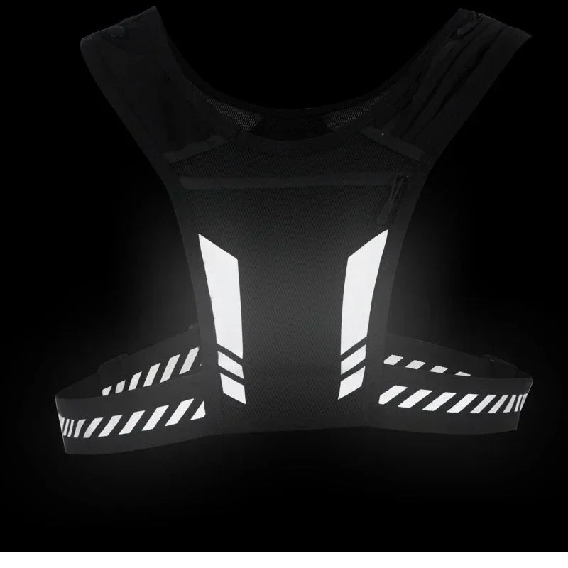 Reflective Running Backpack Universal Lightweight Sport Running Vest Mobile Phone Cards Bag for Jogging Fitness Male Female Vest